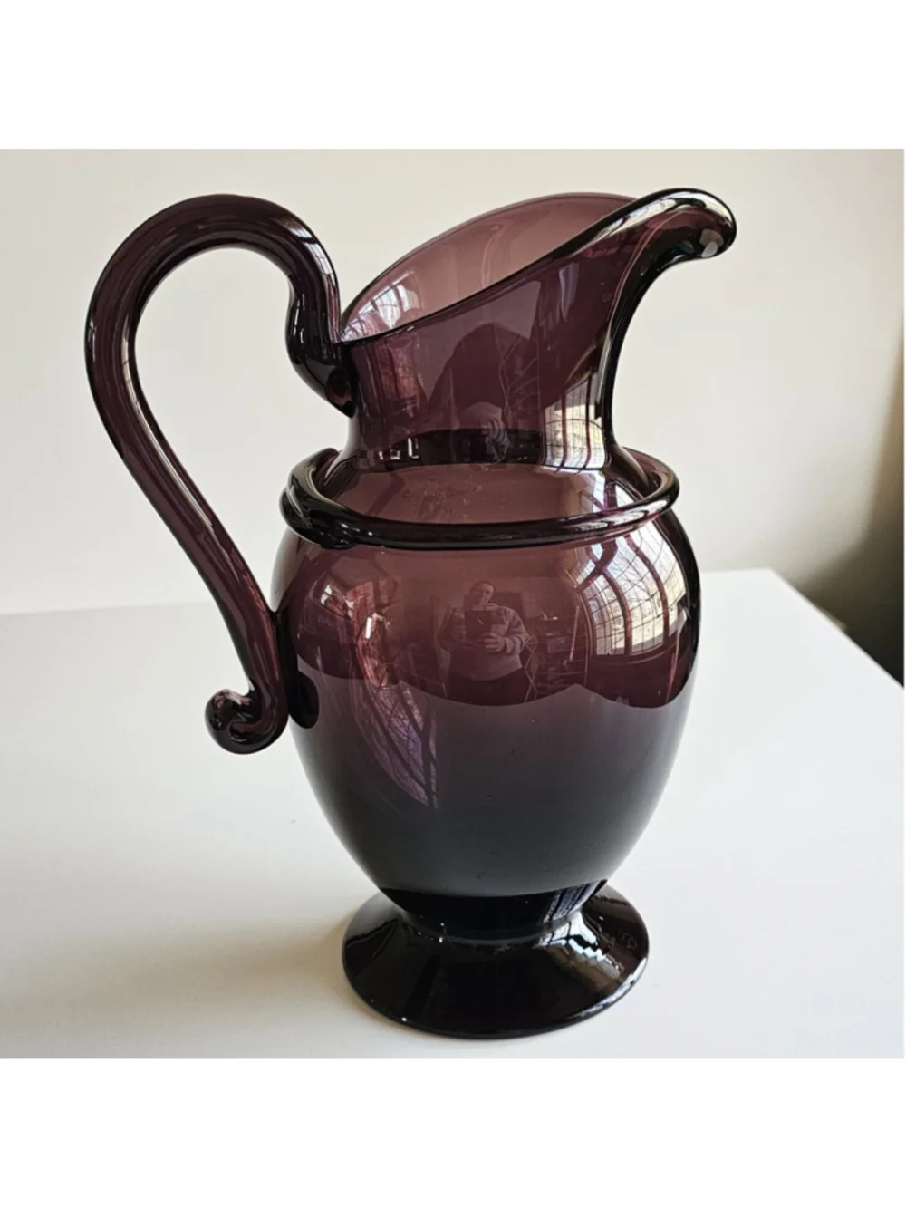 Metropolitan Museum of Art Saratoga Portugal Amethyst Glass Pitcher MCM Style
